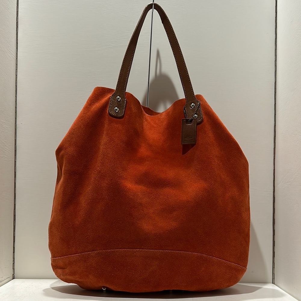 GAP Large Orange Suede Tote Bag
